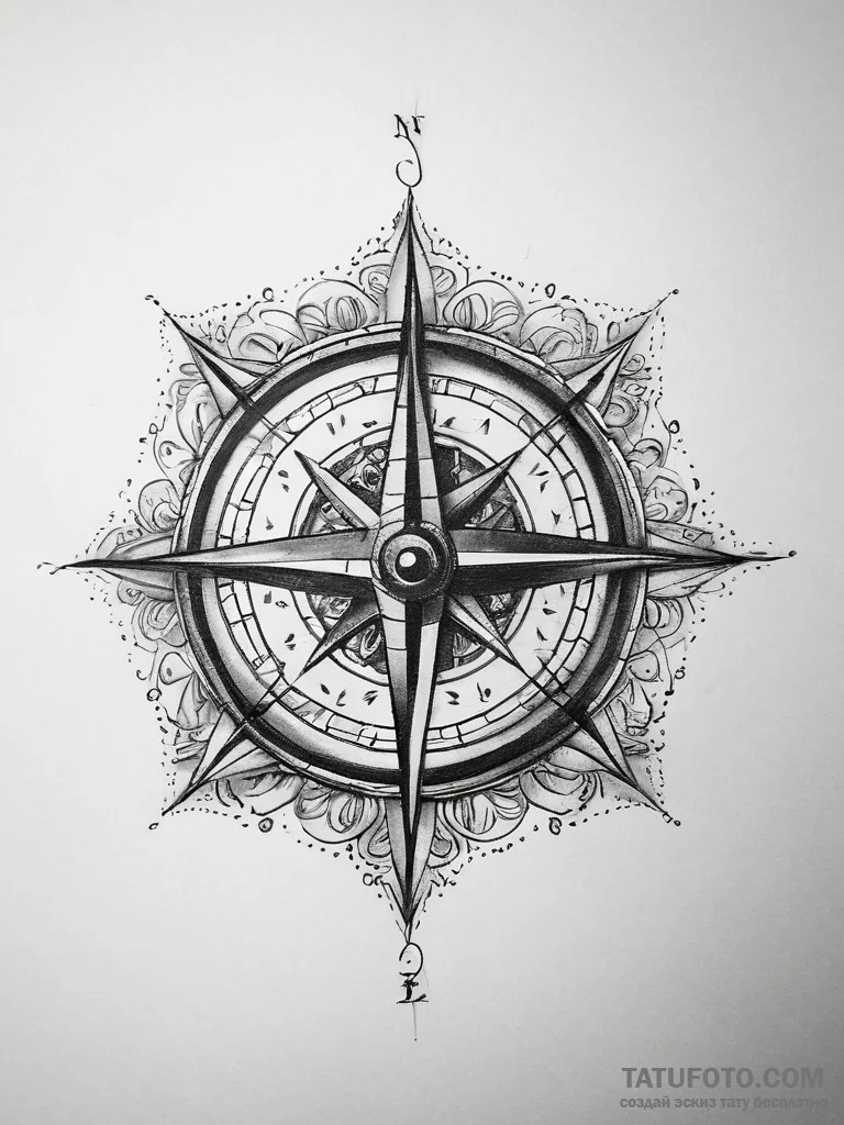 Tattoo sketch historical book with a compass,... - эскиз тату (№1757569072_0, 11.09.2025 05:37) — Tatufoto.com