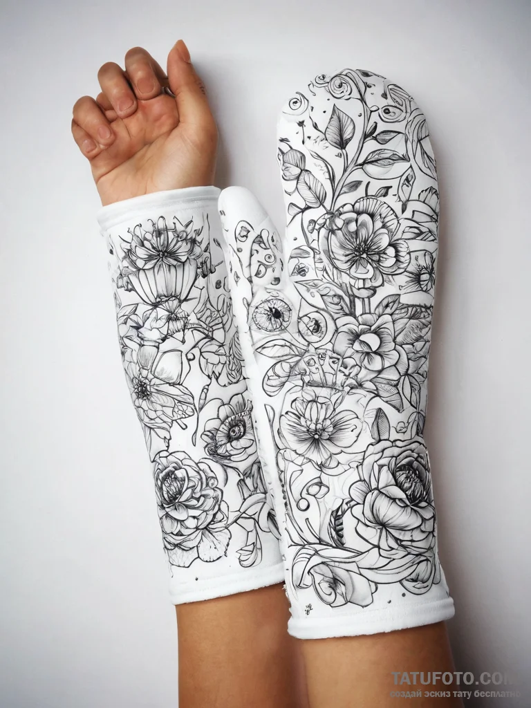 Tattoo sketch oven mitts - эскиз тату (№1757569654_0, 11.09.2025 05:47) — Tatufoto.com