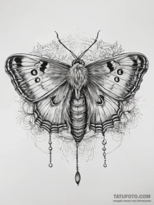 Tattoo sketch gypsy moth - эскиз тату (№1757569848_0, 11.09.2025 05:50) — Tatufoto.com
