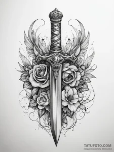 Tattoo sketch dagger - эскиз тату (№1757570434_0, 11.09.2025 06:00) — Tatufoto.com