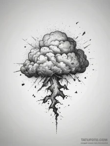 Tattoo sketch storm cloud with lightning, tat... - эскиз тату (№1757571018_0, 11.09.2025 06:10) — Tatufoto.com