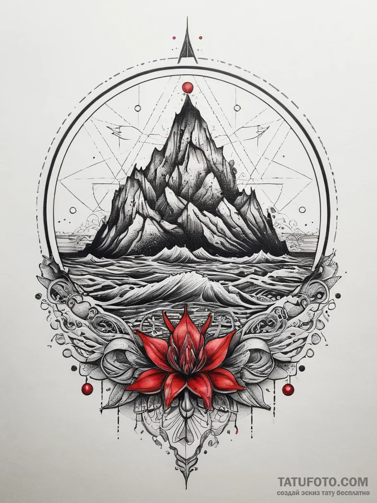 Tattoo sketch ocean, tattoo sketch design, on... - эскиз тату (№1757571409_0, 11.09.2025 06:16) — Tatufoto.com