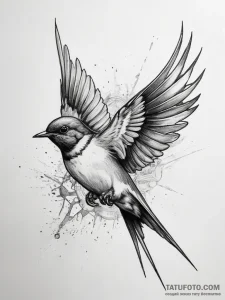 Tattoo sketch swallow - эскиз тату (№1757574129_0, 11.09.2025 07:02) — Tatufoto.com
