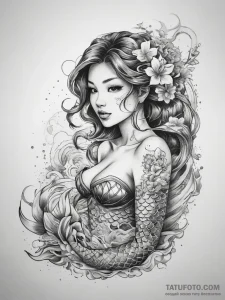 Tattoo sketch mermaid tattoo, tattoo sketch d... - эскиз тату (№1757576269_0, 11.09.2025 07:37) — Tatufoto.com