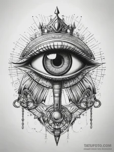 Tattoo sketch eye of ra with a crown - эскиз тату (№1757576849_0, 11.09.2025 07:47) — Tatufoto.com