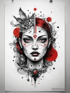 Tattoo sketch cosmic character, artistic tatt... - эскиз тату (№1757579181_0, 11.09.2025 08:26) — Tatufoto.com