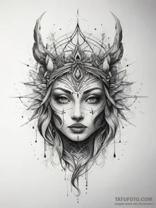 Tattoo sketch spiritual scene, tattoo line ar... - эскиз тату (№1757580938_0, 11.09.2025 08:55) — Tatufoto.com