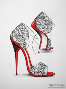 Tattoo sketch high heel tattoo, tattoo flash... - эскиз тату (№1757581522_0, 11.09.2025 09:05) — Tatufoto.com