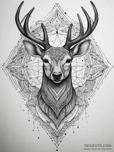Tattoo sketch elegant doe tattoo, ink illustr... - эскиз тату (№1757585585_0, 11.09.2025 10:13) — Tatufoto.com