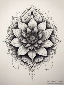 Tattoo sketch cosmic flower, tattoo flash she... - эскиз тату (№1757586358_0, 11.09.2025 10:25) — Tatufoto.com