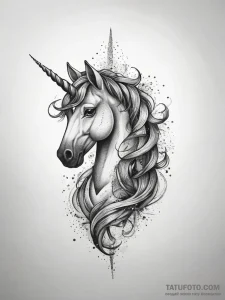 Tattoo sketch unicorn horn, tattoo line art,... - эскиз тату (№1757586938_0, 11.09.2025 10:35) — Tatufoto.com