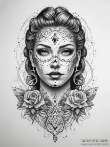 Tattoo sketch mystical self, tattoo flash she... - эскиз тату (№1757587908_0, 11.09.2025 10:51) — Tatufoto.com