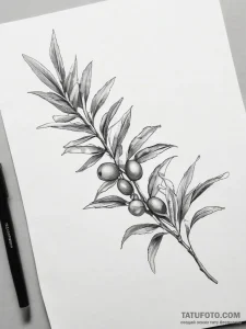 Tattoo sketch olive branch - эскиз тату (№1757588295_0, 11.09.2025 10:58) — Tatufoto.com
