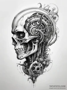 Tattoo sketch bio-mechanical механические мыш... - эскиз тату (№1757589071_0, 11.09.2025 11:11) — Tatufoto.com