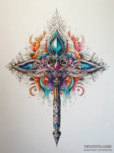 Tattoo sketch scepter, concept art for tattoo... - эскиз тату (№1757589266_0, 11.09.2025 11:14) — Tatufoto.com