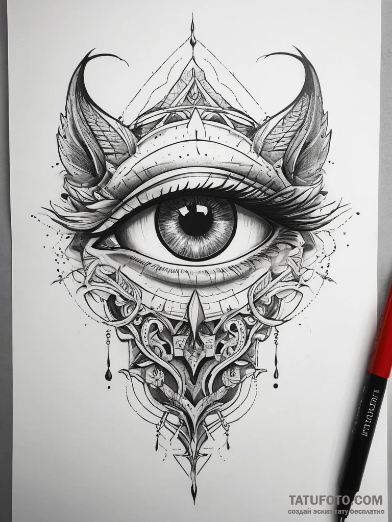 Tattoo sketch beast eye, tattoo drawing outli... - эскиз тату (№1757590812_0, 11.09.2025 11:40) — Tatufoto.com