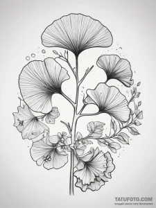 Tattoo sketch ginkgo branch, tattoo flash she... - эскиз тату (№1757591586_0, 11.09.2025 11:53) — Tatufoto.com
