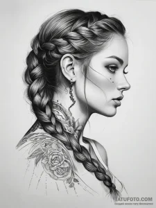 Tattoo sketch braid - эскиз тату (№1757593327_0, 11.09.2025 12:22) — Tatufoto.com