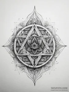 Tattoo sketch dotwork священная геометрия, co... - эскиз тату (№1757597778_0, 11.09.2025 13:36) — Tatufoto.com