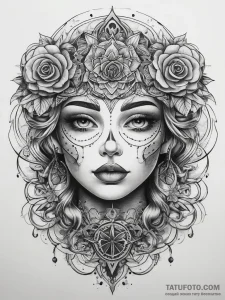Tattoo sketch bronze, ink illustration for ta... - эскиз тату (№1757599323_0, 11.09.2025 14:02) — Tatufoto.com