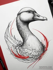 Tattoo sketch goose, tattoo sketch design, li... - эскиз тату (№1757599903_0, 11.09.2025 14:11) — Tatufoto.com