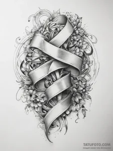 Tattoo sketch ribbon tattoo - эскиз тату (№1757603003_0, 11.09.2025 15:03) — Tatufoto.com