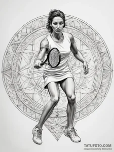 Tattoo sketch tennis player silhouette, tatto... - эскиз тату (№1757603973_0, 11.09.2025 15:19) — Tatufoto.com
