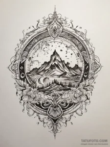 Tattoo sketch northern lights, tattoo flash s... - эскиз тату (№1757607274_0, 11.09.2025 16:14) — Tatufoto.com