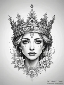 Tattoo sketch crown - эскиз тату (№1757607665_0, 11.09.2025 16:21) — Tatufoto.com