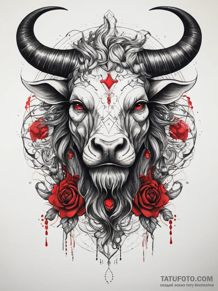 Tattoo sketch minotaur, tattoo flash sheet de... - эскиз тату (№1757608250_0, 11.09.2025 16:30) — Tatufoto.com