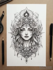 Tattoo sketch cosmic legend, tattoo flash she... - эскиз тату (№1757610184_0, 11.09.2025 17:03) — Tatufoto.com