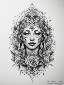Tattoo sketch sacred soul, tattoo drawing out... - эскиз тату (№1757625775_0, 11.09.2025 21:22) — Tatufoto.com