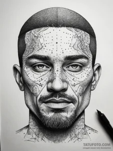 Tattoo sketch fine line of a man's face, tatt... - эскиз тату (№1757625969_0, 11.09.2025 21:26) — Tatufoto.com