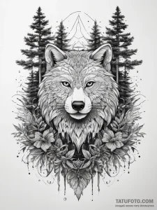 Tattoo sketch forest, tattoo drawing outline,... - эскиз тату (№1757628292_0, 11.09.2025 22:04) — Tatufoto.com