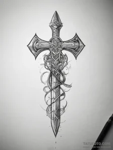 Tattoo sketch tiwaz rune with an upward-point... - эскиз тату (№1757628872_0, 11.09.2025 22:14) — Tatufoto.com