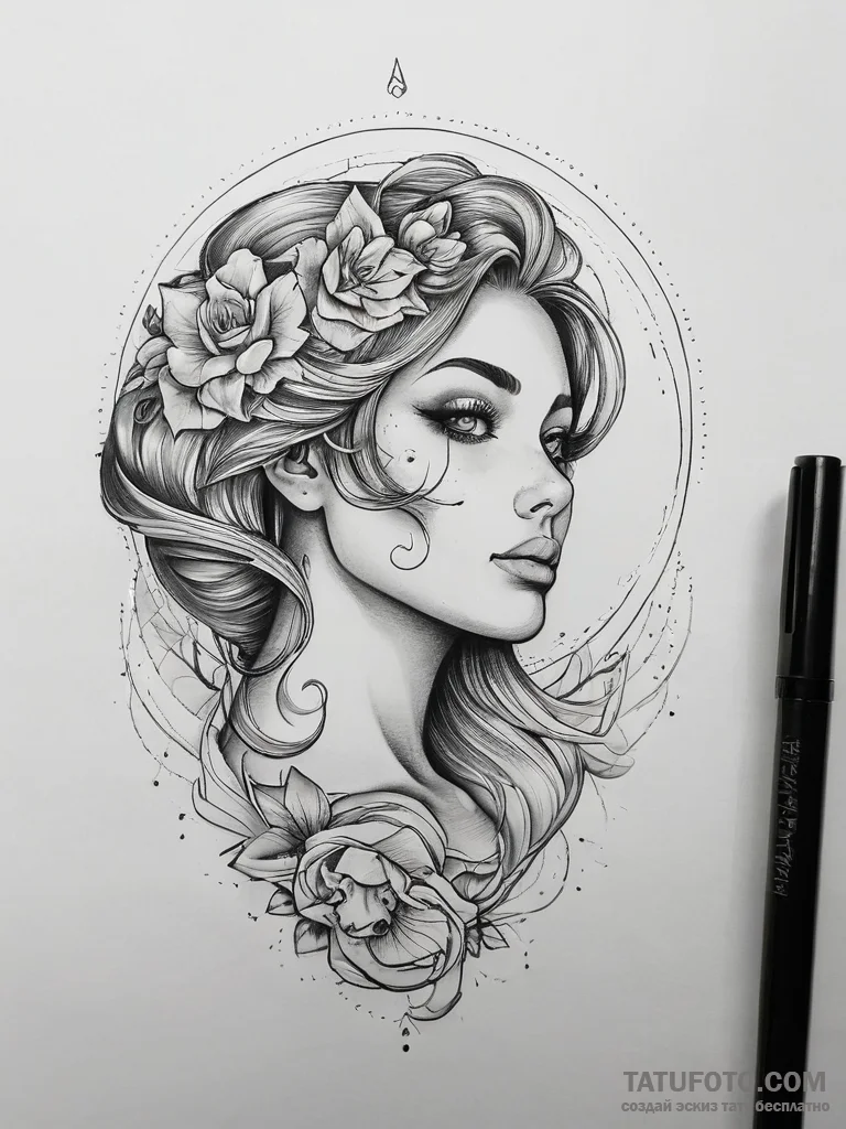 Tattoo sketch siren, tattoo sketch design, mi... - эскиз тату (№1757629837_0, 11.09.2025 22:30) — Tatufoto.com