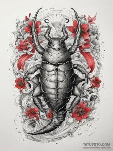 Tattoo sketch giant water bug, artistic tatto... - эскиз тату (№1757631387_0, 11.09.2025 22:56) — Tatufoto.com