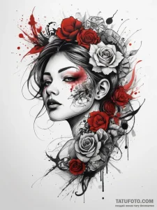 Tattoo sketch ruby, artistic tattoo sketch, t... - эскиз тату (№1757633128_0, 11.09.2025 23:25) — Tatufoto.com