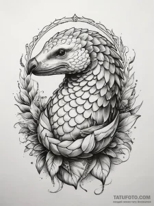 Tattoo sketch pangolin, ink illustration for... - эскиз тату (№1757633321_0, 11.09.2025 23:28) — Tatufoto.com