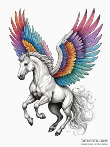 Tattoo sketch pegasus soaring, tattoo drawing... - эскиз тату (№1757633903_0, 11.09.2025 23:38) — Tatufoto.com