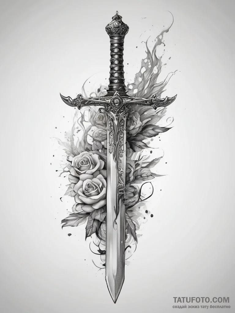 Tattoo sketch sword - эскиз тату (№1757635064_0, 11.09.2025 23:57) — Tatufoto.com