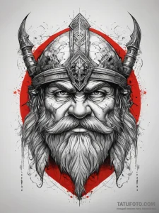 Tattoo sketch dwarf warrior, tattoo flash she... - эскиз тату (№1757640292_0, 12.09.2025 01:24) — Tatufoto.com