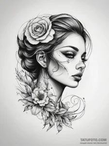 Tattoo sketch white, artistic tattoo sketch,... - эскиз тату (№1757640487_0, 12.09.2025 01:28) — Tatufoto.com