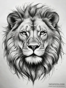 Tattoo sketch realistic портрет льва - эскиз тату (№1757641657_0, 12.09.2025 01:47) — Tatufoto.com