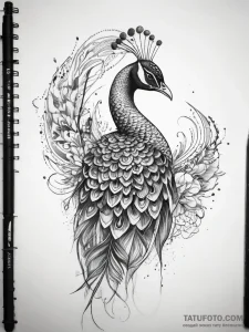 Tattoo sketch peacock - эскиз тату (№1757644770_0, 12.09.2025 02:39) — Tatufoto.com