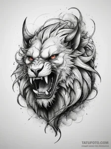 Tattoo sketch manticore, artistic tattoo sket... - эскиз тату (№1757647114_0, 12.09.2025 03:18) — Tatufoto.com
