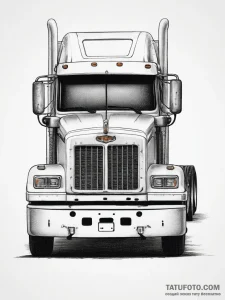 Tattoo sketch truck driver semi-truck silhoue... - эскиз тату (№1757647505_0, 12.09.2025 03:25) — Tatufoto.com