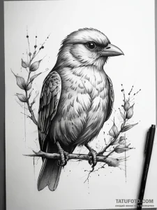 Tattoo sketch птица в клетке, artistic tattoo... - эскиз тату (№1757652235_0, 12.09.2025 04:43) — Tatufoto.com