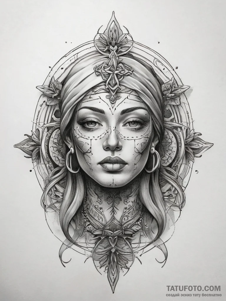 Tattoo sketch blessed being, artistic tattoo... - эскиз тату (№1757654556_0, 12.09.2025 05:22) — Tatufoto.com