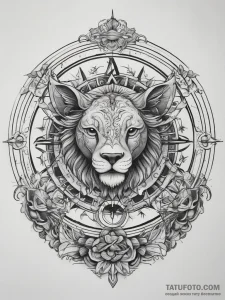 Tattoo sketch zodiac wheel, ink illustration... - эскиз тату (№1757656291_0, 12.09.2025 05:51) — Tatufoto.com